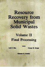 RESOURCE RECOVERY FROM MUNICIPAL SOLID WASTES VOLUME 2  PRIMARY PROCESSING