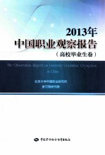 2013年中国职业观察报告  高校毕业生卷