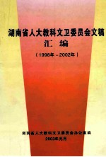 湖南省人大教科文卫委员会文稿汇编（1998年-2002年）