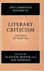 THE CAMBRIDGE HISTORY OF LITERARY CRITICISM  VOLUME 2