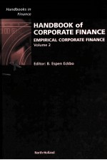 Handbook of corporate finance empirical corporate finance volume 2