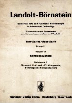 Landolt-Bornstein New Series / Neue Serie Group III Volume 17 Semiconductors Subvolume b