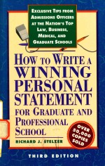 How to write a winning personal statement for graduate and professional school Third Edition