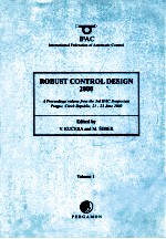 Robust control design 2000 rocond 2000 volume 1