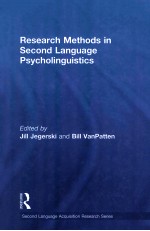 RESEARCH METHODS IN SECOND LANGUAGE PSYCHOLINGUISTICS