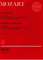 serenade in b-flat for 2 oboes 2 clarinets basset horns 4 horfs 2 bassoons and double bass BA5331