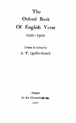 THE OXFORD BOOK OF ENGLISH VERSE 1250-1900