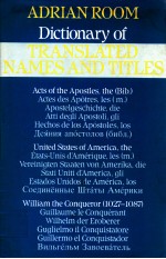 DICTIONARY OF TRANSLATED NAMES AND TITLES