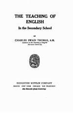 THE TEACHING OF ENGLISH In the Secondary School