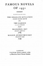 FAMOUS NOVELS OF 1931