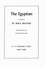 THE EGYPTIAN A NOVEL