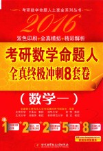 2016考研数学命题人全真终极冲刺8套卷  数学一