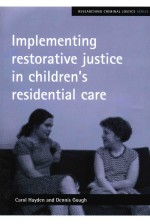 Implementing Restorative Justice in Children's Residential Care