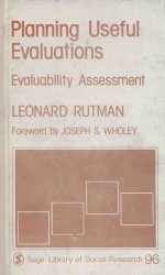 PLANNING USEFUL EVALUATIONS ECALUABILITY ASSESSMENT VOLUME 96 SAGE LIBRARY OF SOCIAL RESEARCH