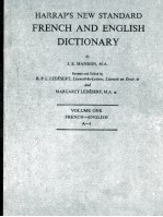 HARRAP'S NEW STANDARD FRENCH AND ENGLISH DICTIONARY VOLUME ONE FRENCH-ENGLISN A-I