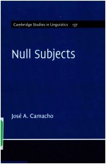 CAMBRIDGE STUDIES IN LINGUISTICS 137  NULL SUBJECTS