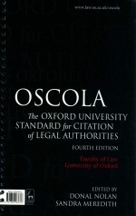 OSCOLA  OXFORD UNIVERSITY STANDARD FOR THE CITATION OF LEGAL AUTHORITIES  FOURTH EDITION