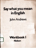 SAY WHAT YOU MEAN IN ENGLISH  WORKBOOK 1