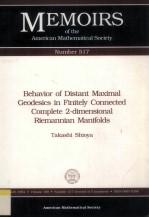 MEMOIRS OF THE AMERICAN MATHEMATICAL SOCIETY NUMBER 517 BEHAVIOR OF DISTANT MAXIMAL GEODESICS IN FIN