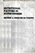 NUTRITIONAL FACTORS IN HYPERTENSION SECTION A:SELECTED NUTRUCNTS