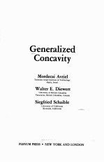 GENERALIZED CONCAVITY