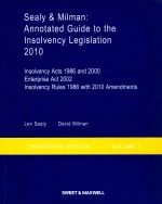 ANNOTATED GUIDE TO THE INSOLVENCY LEGISLATION  VOLUME 1  THIRTEENTH EDITION