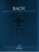 BACH BARENREITER URTEXT 6 Suites a Violoncello Solo senza Basso BWV 1007-1012 Quellenkritische Ausga