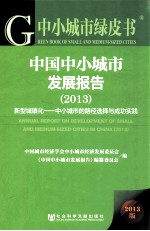 中国中小城市发展报告  2013  新型城镇化中小城市的路径选择与成功实践  2013版