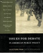 ISSUES FOR DEBATE IN AMERICAN PUBLIC POLICY FIFTH EDITION