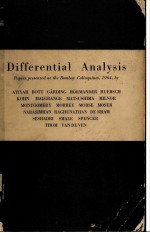 DIFFERENTIAL ANALYSIS：PAPERS PRESENTED AT THE BOMBAY COLLOQUIUM，1964