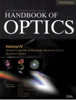 HANDBOOK OF OPTICS  VOLUME IV OPTICAL PROPERTIES OF MATERIALS