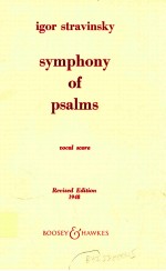 Symphony of psalms for Mixed Chorus and Orchestra Reductiion for Voice and Piano Vocal Score 1948 Ne