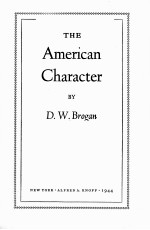 THE AMERICAN CHARACTER