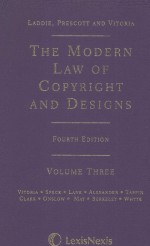 THE MODERN LAW OF COPYRIGHT AND DESIGNS  VOLUME 3  FOURTH EDITION