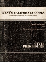 WEST'S CALIFORNIA CODES  COMPACT EDITION 1980 CIVIL PROCEDURE