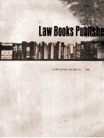 LAW BOOKS PUBLISHED  CUMULATIVE VOLUME  VOLUME 13 1981