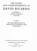 THE WORKS AND CORRESPONDENCE OF DAVID RICARDO VOLUME Ⅰ