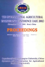 proceedings of The International Agricultural Engineering Conference(IAEC2002) : November 28-30