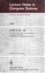 LECTURE NOTES IN COMPUTER SCIENCE 204 EUROCAL'85 PROCEEDINGS VOL.2:RESEARCH CONTRIBUTIONS