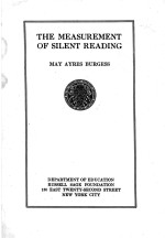 THE MEASUREMENT OF SILENT READING