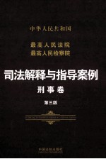 中华人民共和国最高人民法院最高人民检察院司法解释与指导案例  刑事卷