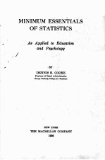 MINIMUM ESSENTIALS OF STATISTICS:AS APPLIED TO EDUCATION AND PSYCHOLOGY