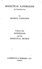 DIALECTICAL MATERIALISM VOLUME ONE